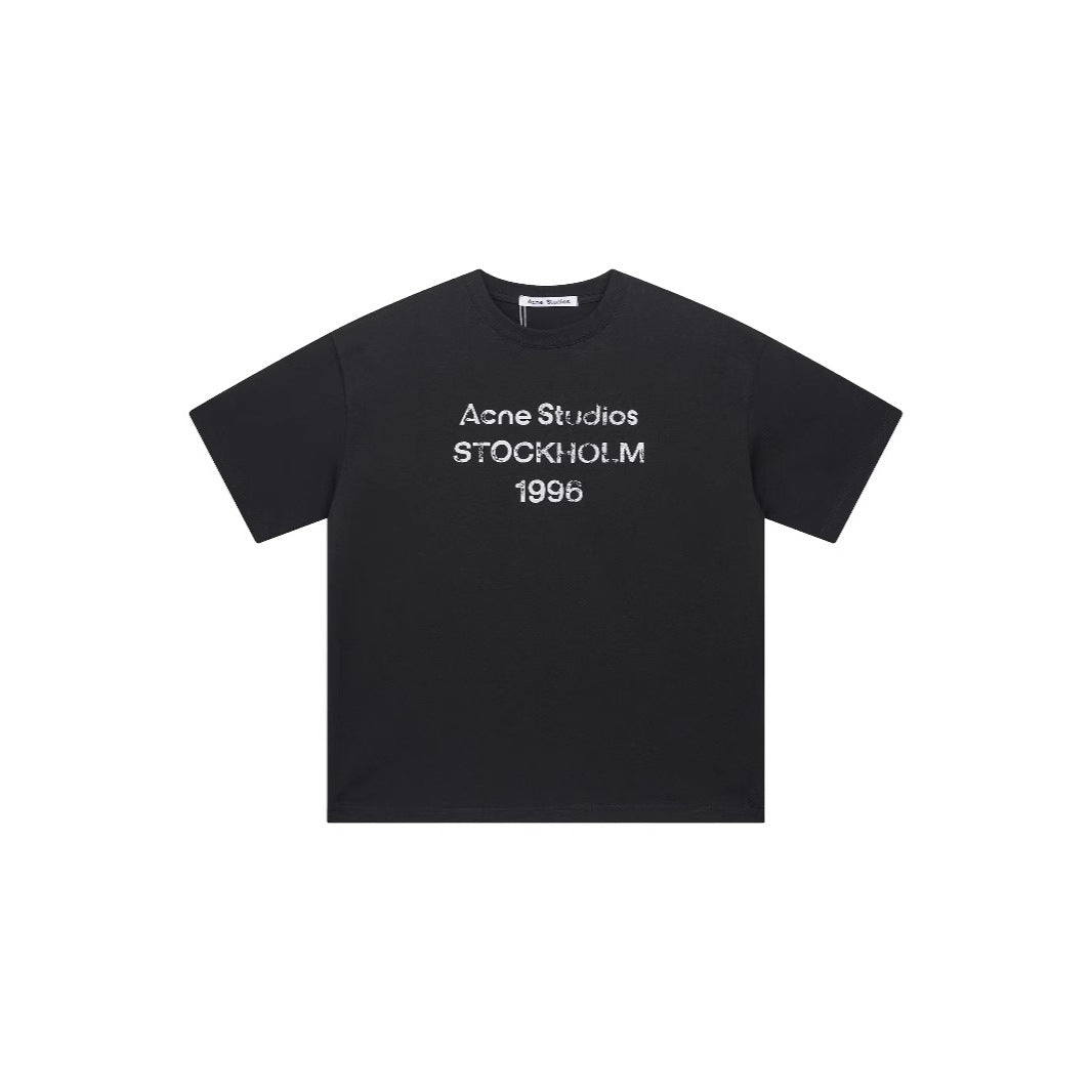 Acne Mottled Print 1996 short-sleeved T-shirt Alphanumeric short-sleeved logo Short-sleeved T-shirt