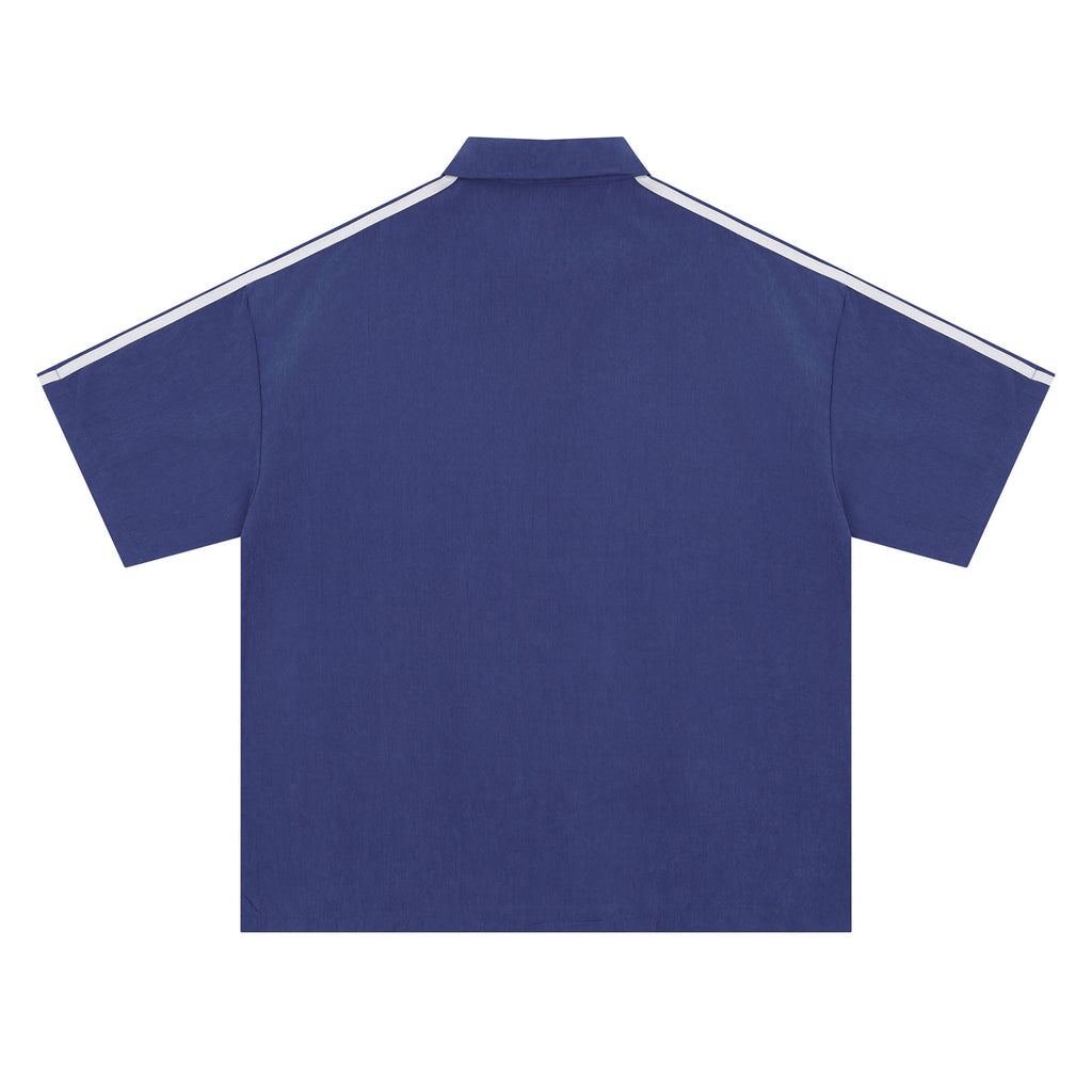 Zongchi Clothing Society American Men's polo letter printed loose casual T-shirt