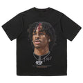 The American football star Morant printed short-sleeved T-shirt for men, with a high street design sense and loose top, is trendy