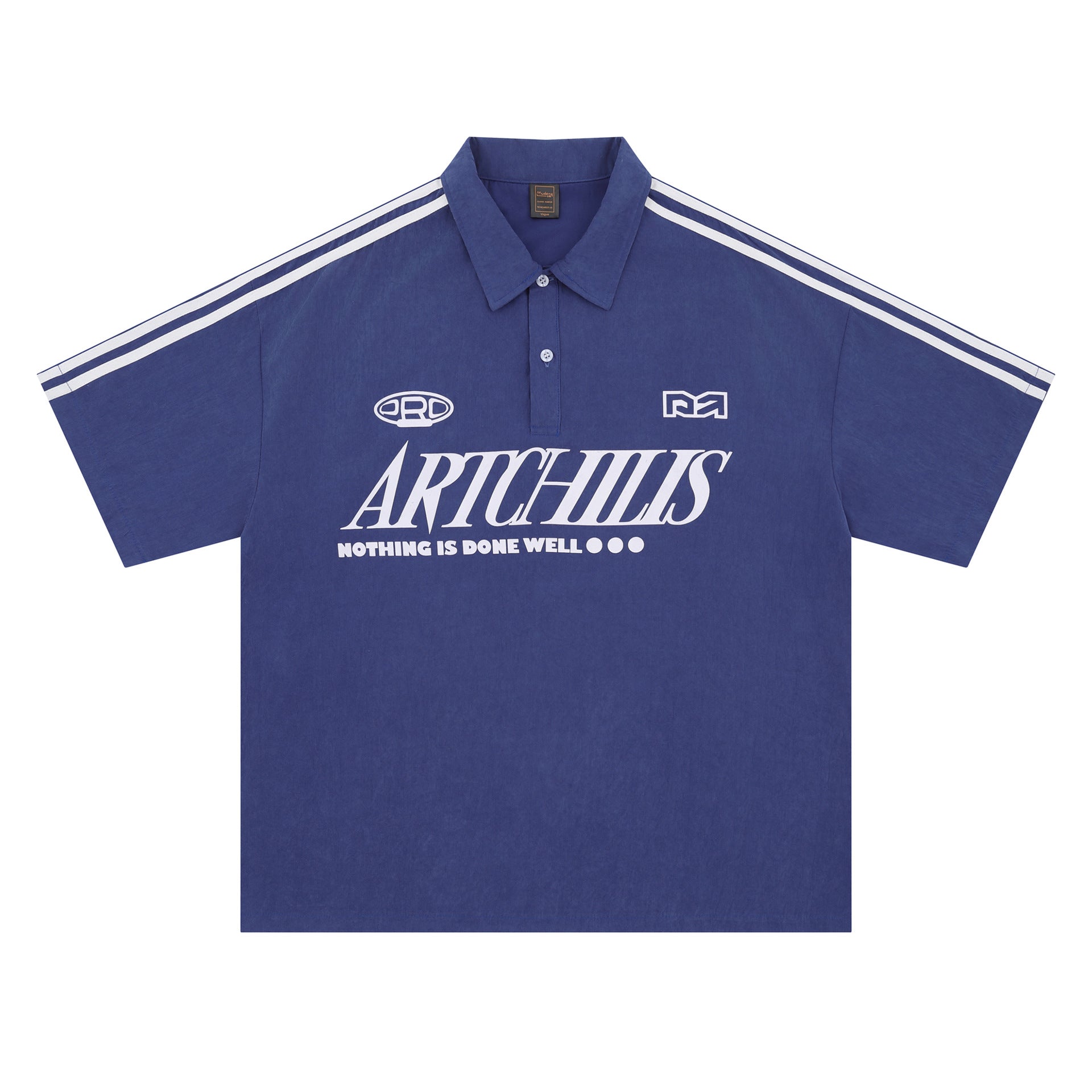 Zongchi Clothing Society American Men's polo letter printed loose casual T-shirt