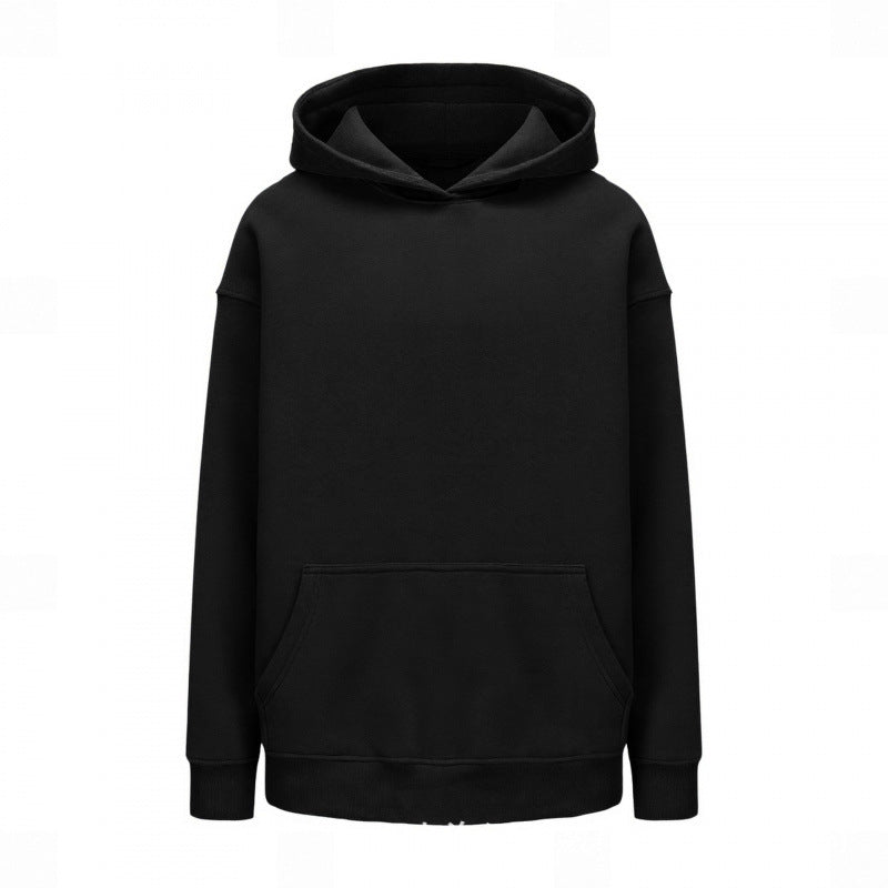 Autumn and winter loose fleece oversize 350g thick hooded sweatshirt with men's printed logo