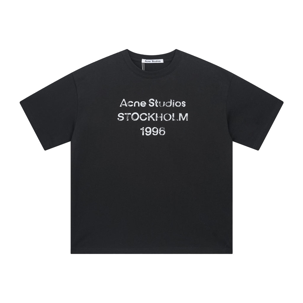 Acne Mottled Print 1996 short-sleeved T-shirt Alphanumeric short-sleeved logo Short-sleeved T-shirt