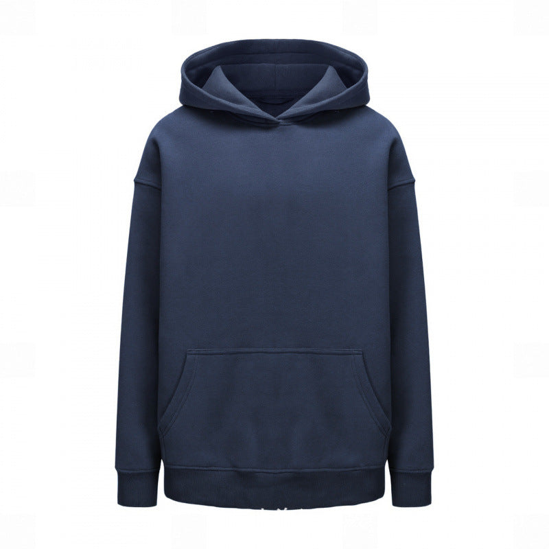 Autumn and winter loose fleece oversize 350g thick hooded sweatshirt with men's printed logo