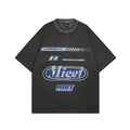 Men's short-sleeved American street style short-sleeved T-shirt with distressed and printed patterns