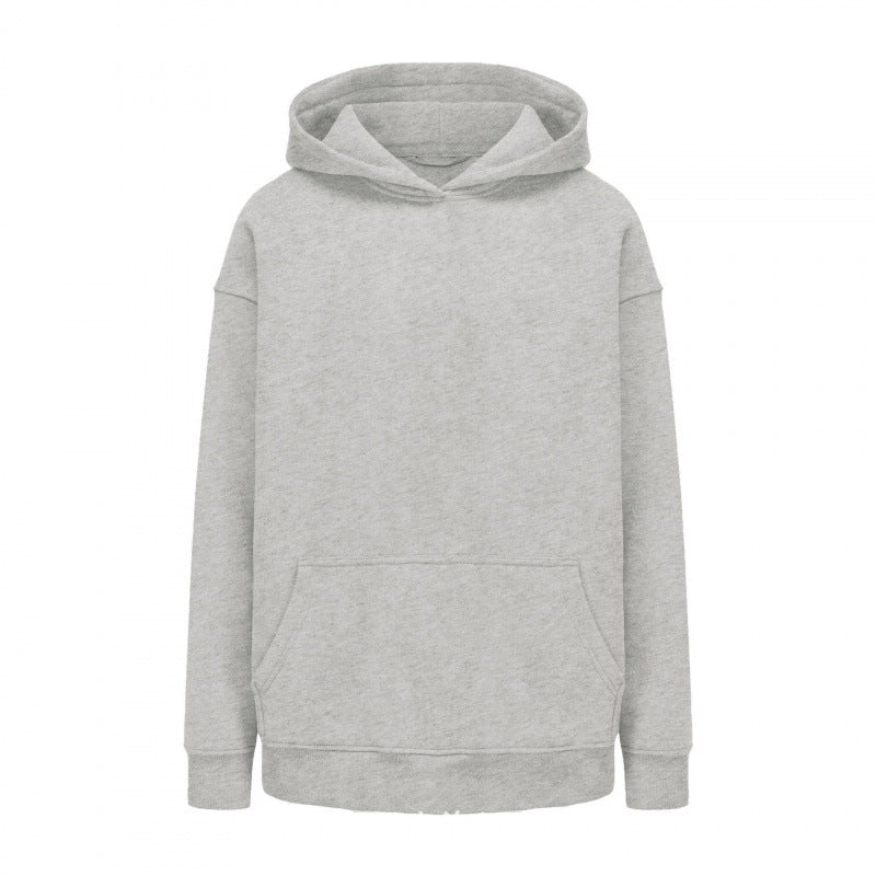 Autumn and winter loose fleece oversize 350g thick hooded sweatshirt with men's printed logo