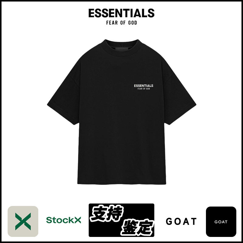 Round-neck printed short-sleeved T-shirt for both men and women in summer