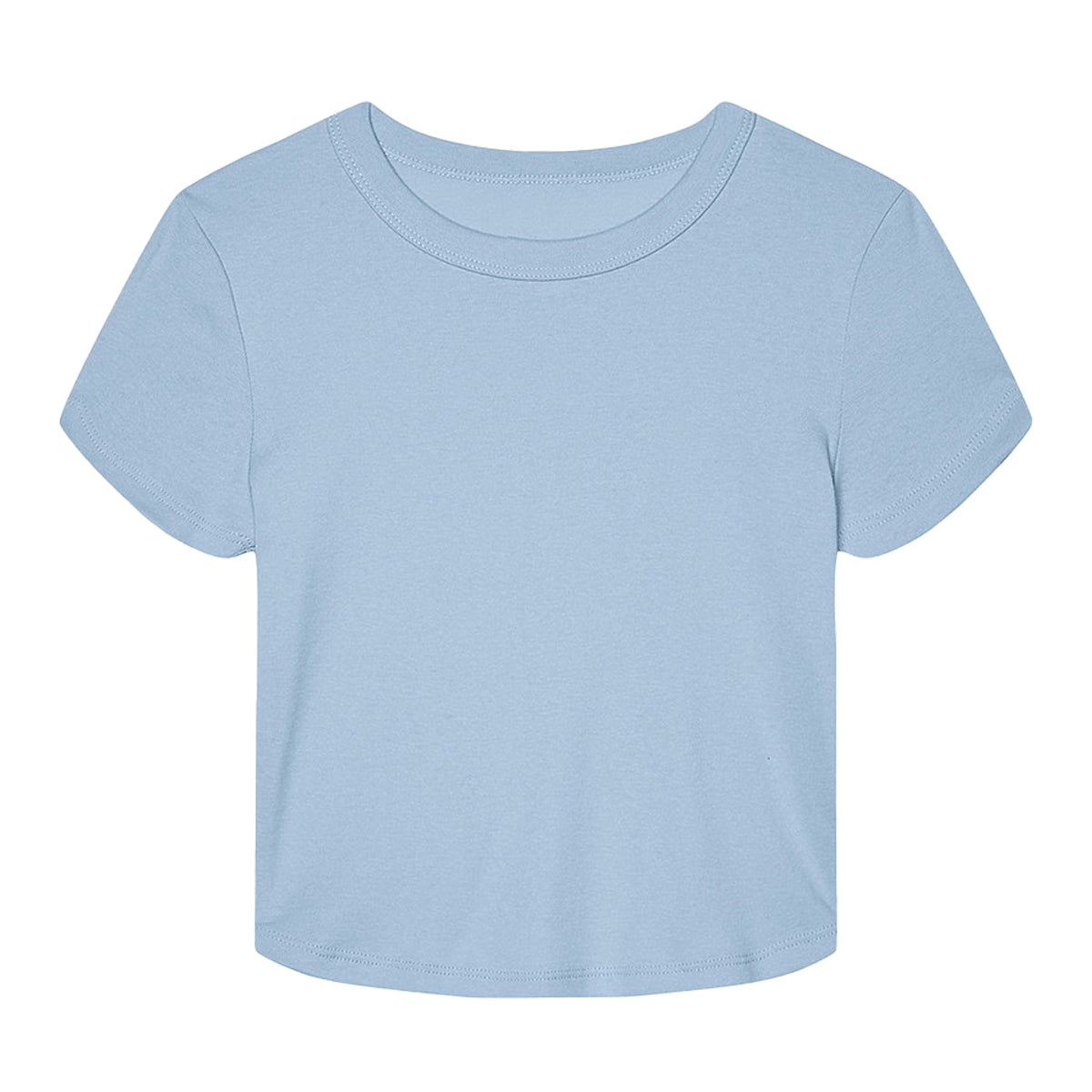 Women's Micro Rib Baby Tee — Solid Baby Blue Blend — view 1