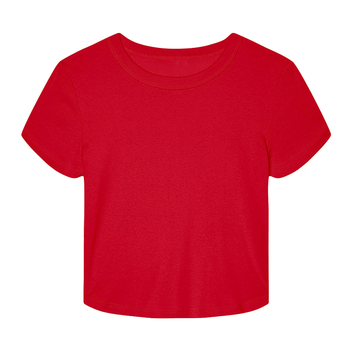Women's Micro Rib Baby Tee — Solid Red Blend — view 6