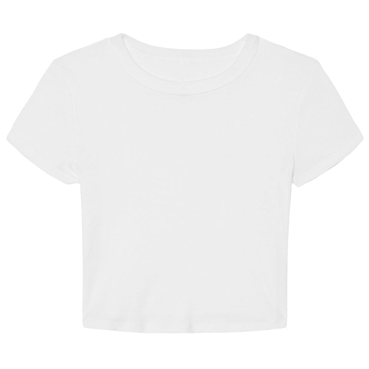 Women's Micro Rib Baby Tee — Solid White Blend — view 16