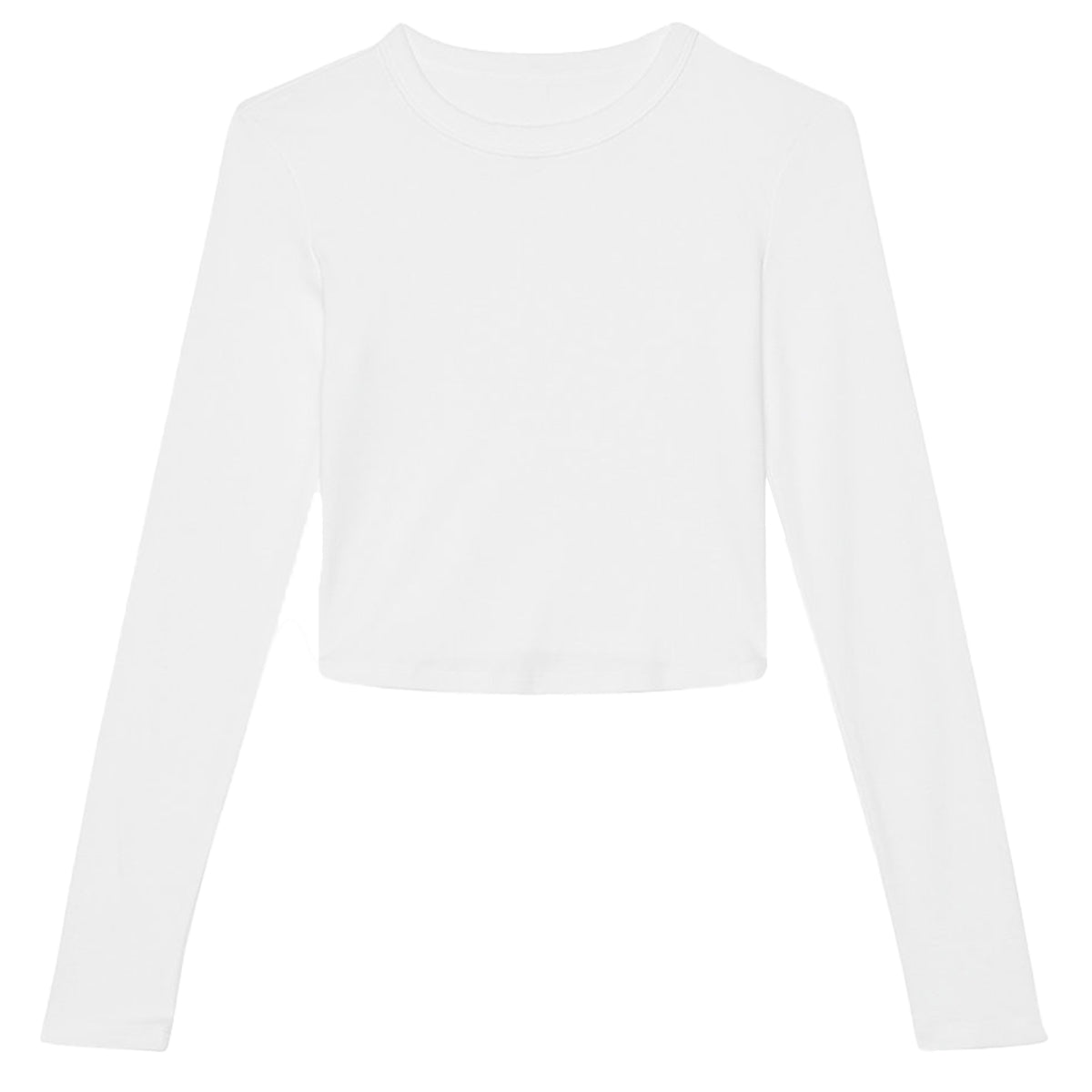 Women's Micro Rib Long Sleeve Tee — Solid White Blend — view 6