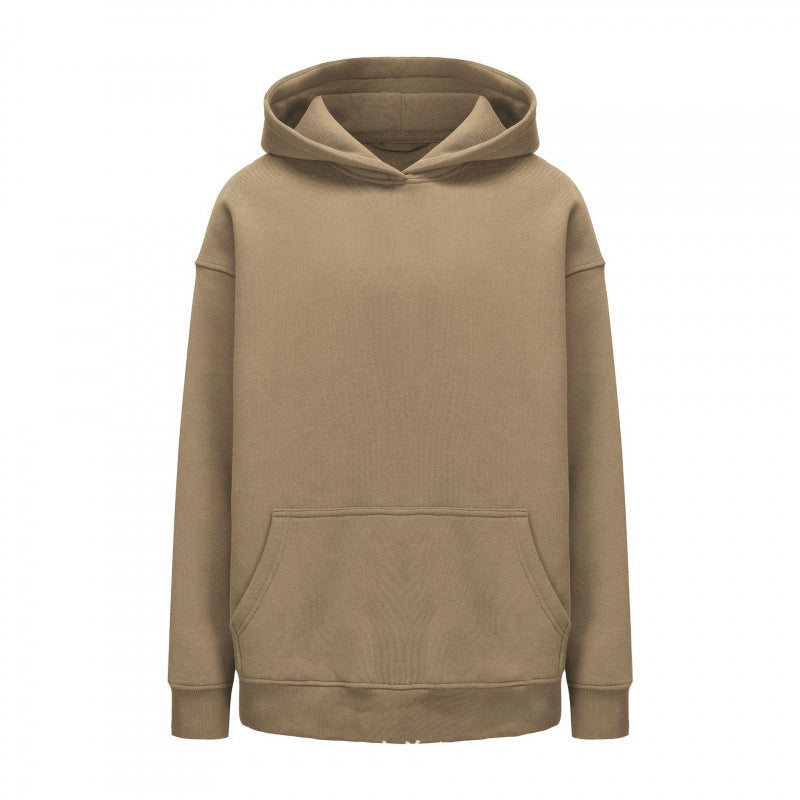 Autumn and winter loose fleece oversize 350g thick hooded sweatshirt with men's printed logo