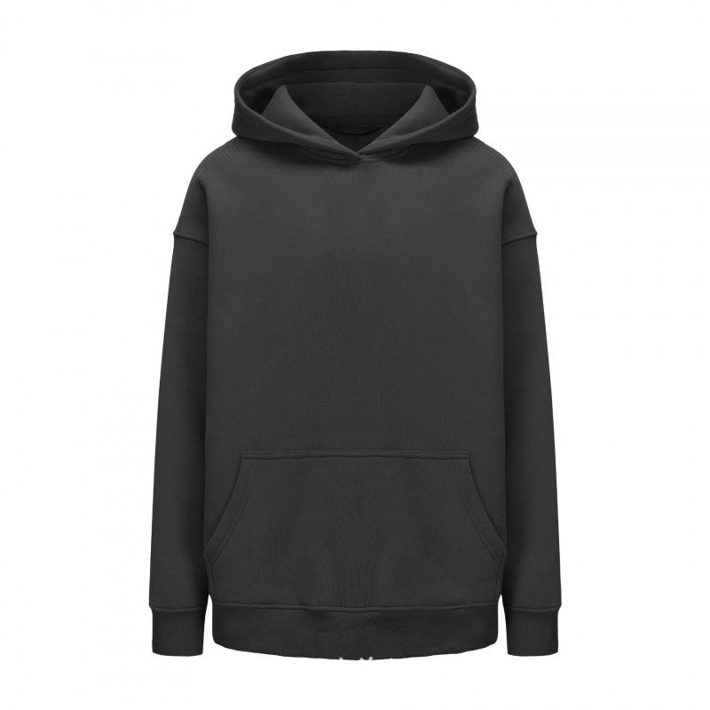 Autumn and winter loose fleece oversize 350g thick hooded sweatshirt with men's printed logo