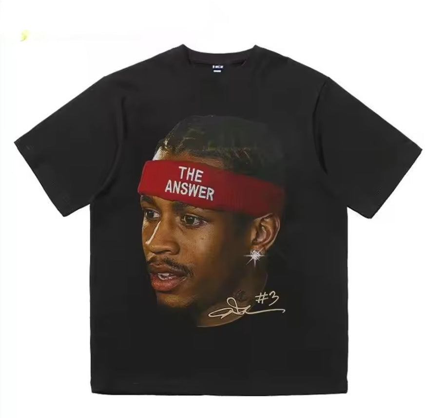 The American football star Morant printed short-sleeved T-shirt for men, with a high street design sense and loose top, is trendy